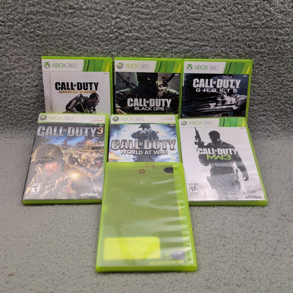 Xbox 360 Call of Duty Lot of 7 Black Ops 1 2 MW3 World at War AW Ghosts COD3